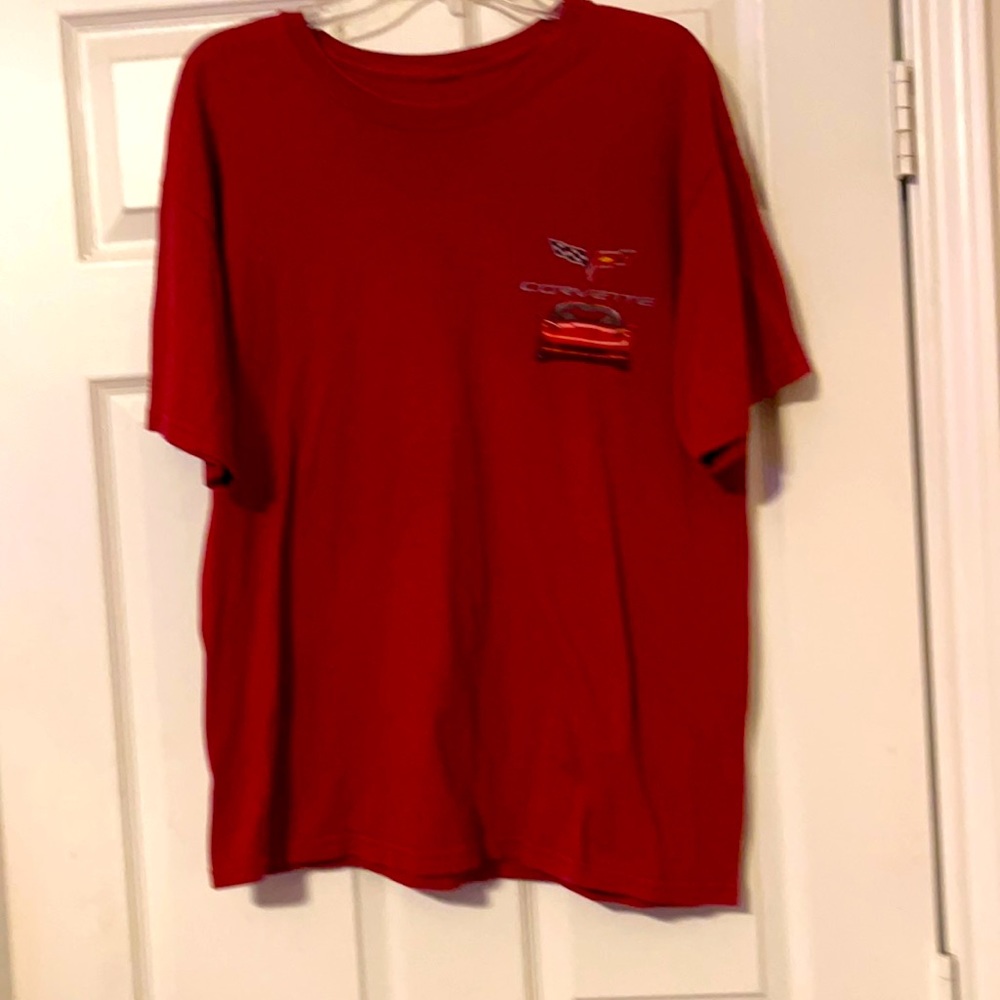 Licensed Joe Blow GM Chevrolet Red Corvette Vintage Men’s Large Red T-Shirt OOP